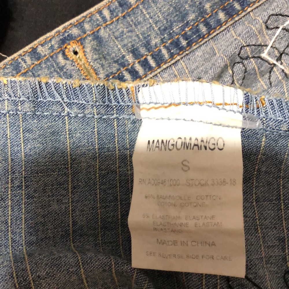 MANGO MANGO Colorful Rhinestone Denim Jacket Sz Sm - Picture 9 of 13